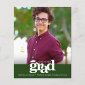 Budget Green Foto Abschluss Bold Cap Einladung (Vorderseite)