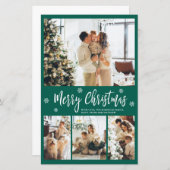 Budget Green Foto Collage Weihnachtsweihnachtskart (Vorne/Hinten)