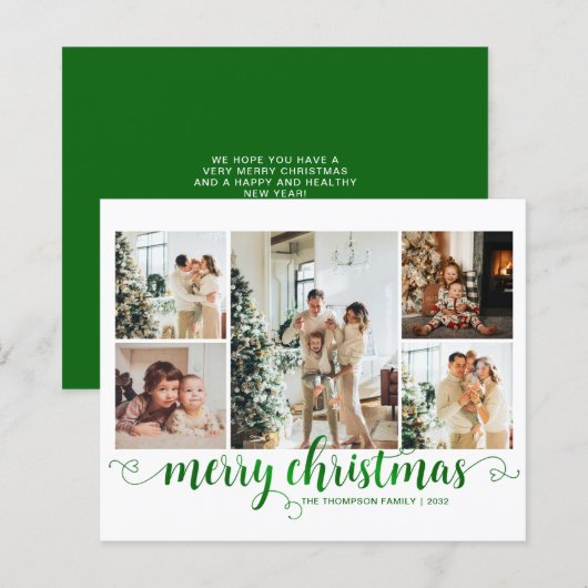BUDGET Green Frohe Weihnachts-Herz-Script 5 Foto (Vorne/Hinten)