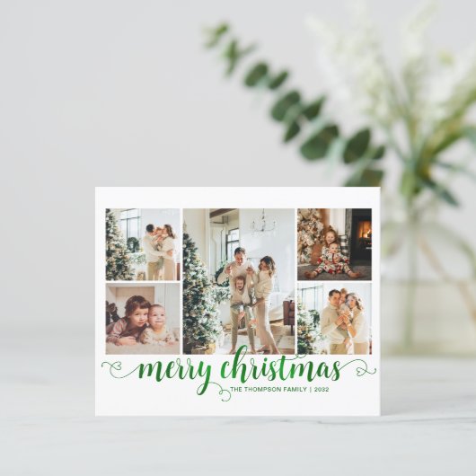 BUDGET Green Frohe Weihnachts-Herz-Script 5 Foto (Stehend Vorderseite)