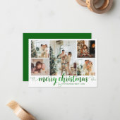 BUDGET Green Frohe Weihnachts-Herz-Script 5 Foto Mitteilungskarte (Vorderseite/Rückseite Beispiel)