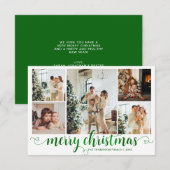BUDGET Green Frohe Weihnachts-Herz-Script 5 Foto Mitteilungskarte (Vorne/Hinten)