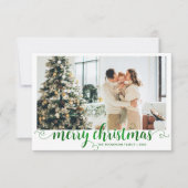 BUDGET Green Frohe Weihnachts-Herz-Script-Foto Mitteilungskarte (Vorderseite)