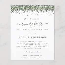 Budget Green Glitzer 21. Party Einladung