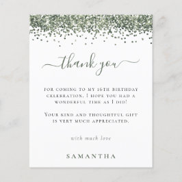 Budget Green Glitzer Foto Sweet 16 Danke