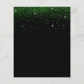 Budget Green Glitzer Weihnachts-Party Black Invite (Rückseite)