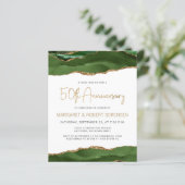 Budget Green Gold Agate 50th Anniversary Invite (Stehend Vorderseite)