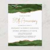 Budget Green Gold Agate 50th Anniversary Invite (Vorderseite)