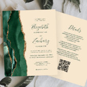 Budget Green Gold Agate Champagne QR Code Hochzeit