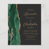 Budget Green Gold Agate Dark QR Code Hochzeit (Vorderseite)