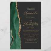 Budget Green Gold Agate Dark QR Code Hochzeit (Vorderseite)