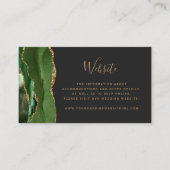 Budget Green Gold Agate Dark Wedding QR Code Begleitkarte (Vorderseite)