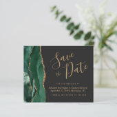 Budget Green Gold Agate Dunkle Hochzeit speichern  (Stehend Vorderseite)