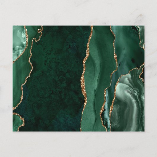 Budget Green Gold Agate Dunkle Hochzeit speichern  (Rückseite)