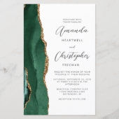 Budget Green Gold Agate QR Code Wedding (Vorderseite)