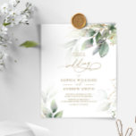 Budget Green & Gold Eukalyptus Wedding Einladung<br><div class="desc">*** Bitte geben Sie H022 in den Shop Suche nach allen passenden Artikeln *** oder besuchen Sie unsere Eukalyptus Greenery Collection. *** Dieses hochwertige Design ist einfach zu anpassen, um Ihre Hochzeitsfarben, Stile und Thema. Für weitere Anpassungen klicken Sie bitte auf den Link "Edit using Design Tool" und verwenden Sie...</div>