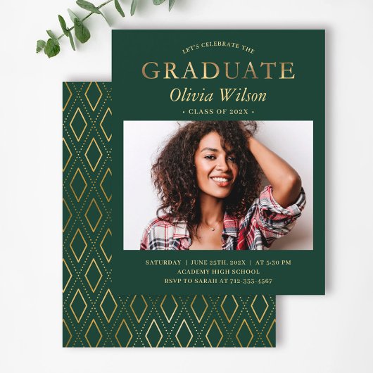 Budget Green Gold Foto Abschluss Celebration