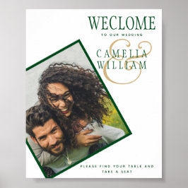 BUDGET Green Gold FOTO Hochzeit Begrüßung Begrüßun Poster