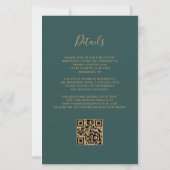 Budget Green Gold Glitzer QR Code Hochzeit Einladu (Rückseite)