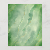 Budget Green Gold Marmor Wedding Menü (Hinten)