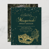 BUDGET Green Gold Photo Masquerade Sweet 16 (Vorne/Hinten)