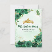Budget Green Gold Princess Mis Quince Vielen Dank Mitteilungskarte (Rückseite)