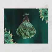 Budget Green Gold Quinceanera Save the Date (Rückseite)