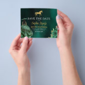 Budget Green Gold Quinceanera Save the Date Flyer (Gruppe)