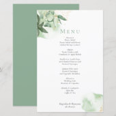 BUDGET Green Gold Wedding Menü (Vorne/Hinten)