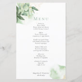 BUDGET Green Gold Wedding Menü (Vorderseite)