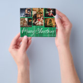 Budget Green Kariert Frohe Weihnachten 5 Foto Flyer (Gruppe)