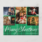 Budget Green Kariert Frohe Weihnachten 5 Foto Flyer (Vorne)