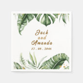 Budget Green Leaf Hochzeitstisch Dekoration Napkin Serviette (Vorderseite)