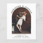 Budget Green Modern Arch Foto Save the Date (Vorderseite)