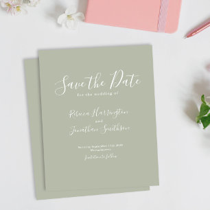 Budget Green Modern Wedding retten das Datum Einla