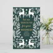 Budget Green Nordic Rentier Business Holiday Card (Stehend Vorderseite)