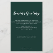 Budget Green Nordic Rentier Business Holiday Card (Rückseite)