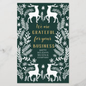 Budget Green Nordic Rentier Business Holiday Card (Vorderseite)