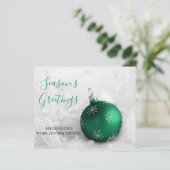 Budget Green Ornament Festive Company Holiday Card (Stehend Vorderseite)