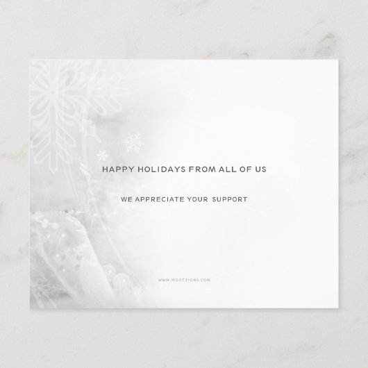 Budget Green Ornament Festive Company Holiday Card (Rückseite)