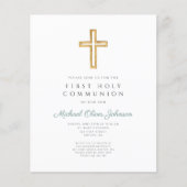 Budget Green Religious Boy Erste Kommunion Sheet (Vorderseite)