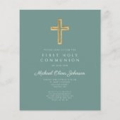 Budget Green Religious Boy Erste Kommunion Sheet (Vorderseite)