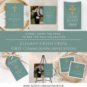 Budget Green Religious Boy Erste Kommunion Sheet