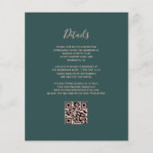 Budget Green Rose Gold Glitzer QR Code Hochzeit (Rückseite)