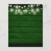 Budget Green Rustic String Lights Wedite Einladung (Rückseite)