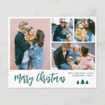 Budget Green Script Collage Pine Weihnachtsfeierta