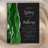 Budget Green Silver Agate Calligraphy Wedding