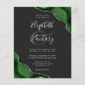 Budget Green Silver Agate Corners Dark Wedding (Vorderseite)
