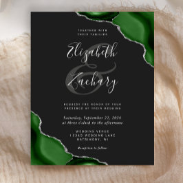 Budget Green Silver Agate Corners Dark Wedding