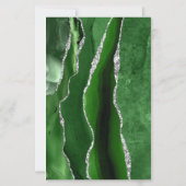 Budget Green Silver Agate Corners Dark Wedding (Rückseite)